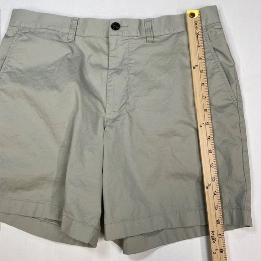 J.Crew Mens Portsider Shorts W33 L7 Khaki Tan Cotton Chino Oarsman Flat Front